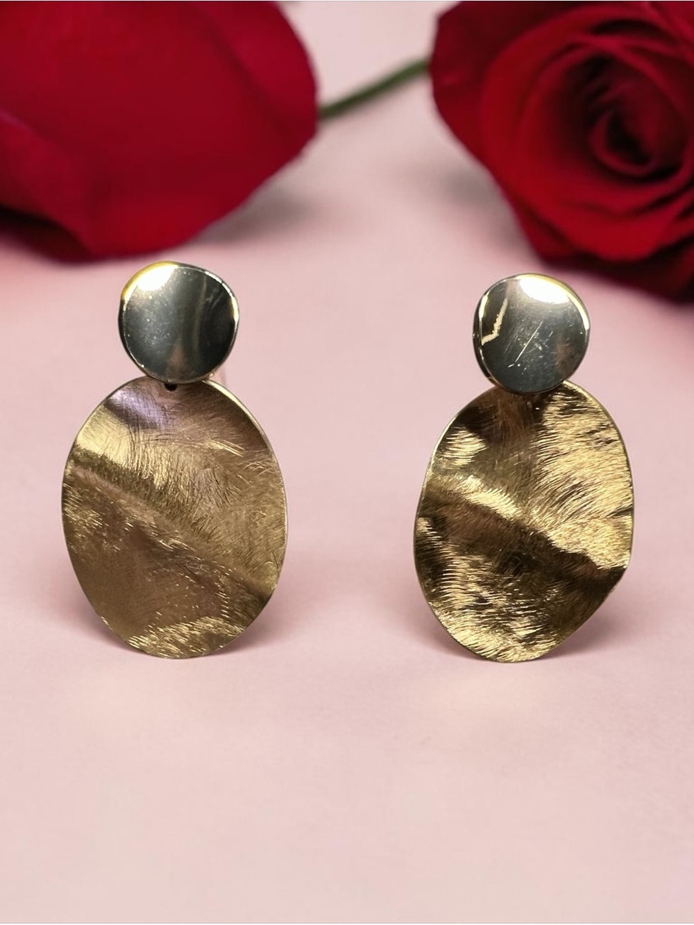 Gold Oval Drop Earrings - Women Jewelry